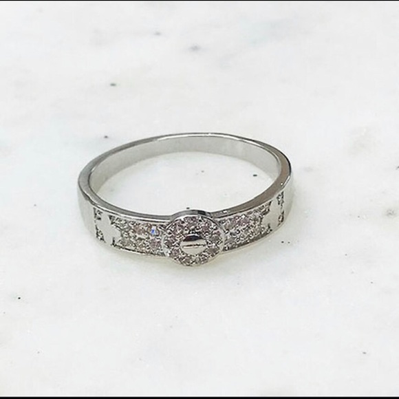 🎁Pavé Cubic Zirconia Silver Ring/Bracelet,NWT - Picture 4 of 6